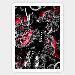 Samurai RED snakes Sticker